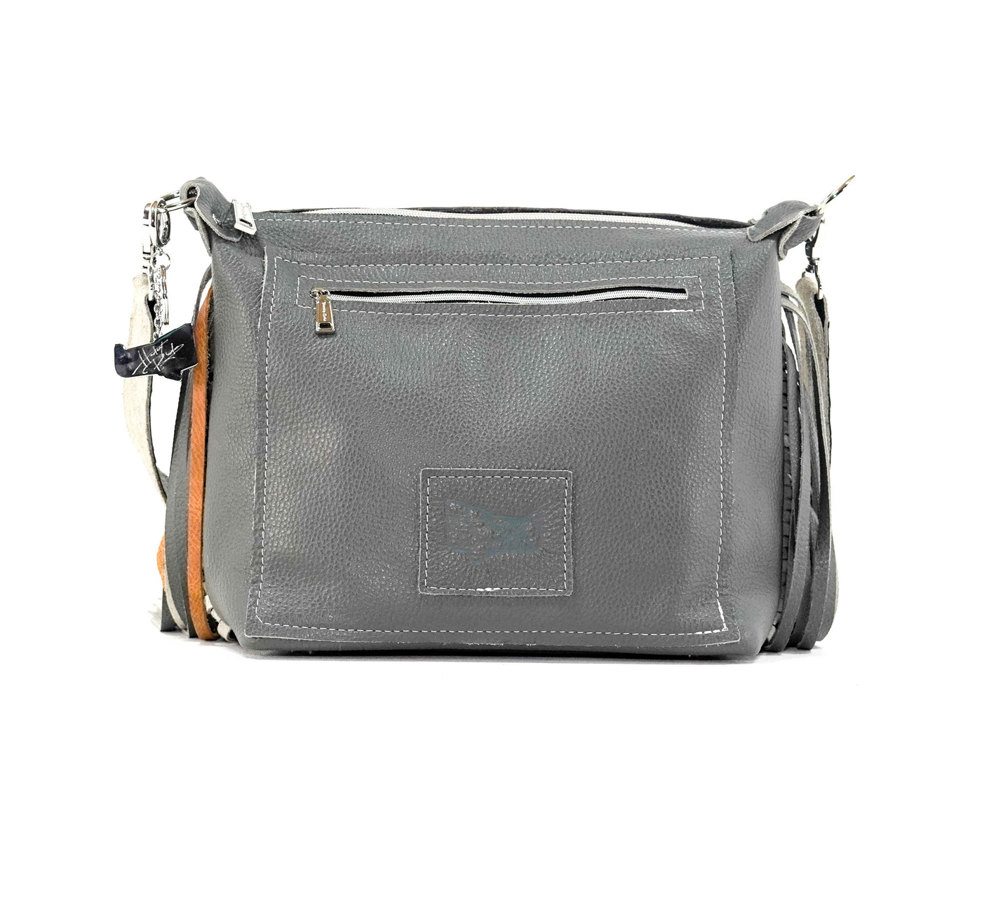 Annie - Grey Leather w/ Smokeshow Croc-Annie-Western-Cowhide-Bags-Handmade-Products-Gifts-Dancing Cactus Designs