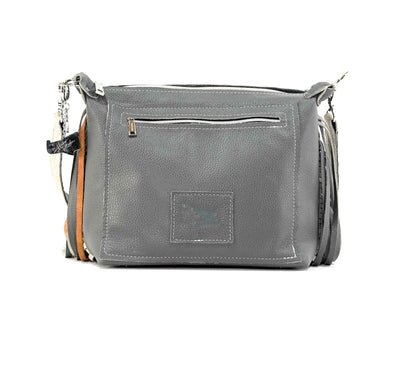 Annie - Grey Leather w/ Smokeshow Croc-Annie-Western-Cowhide-Bags-Handmade-Products-Gifts-Dancing Cactus Designs