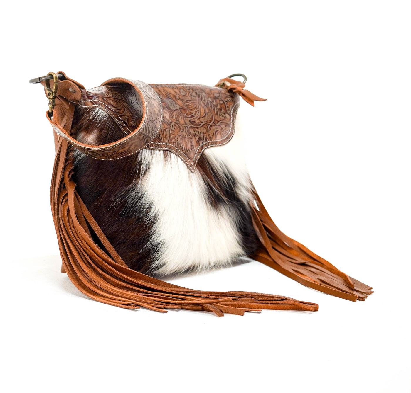Annie - Tricolor w/ Brandy Tool-Annie-Western-Cowhide-Bags-Handmade-Products-Gifts-Dancing Cactus Designs