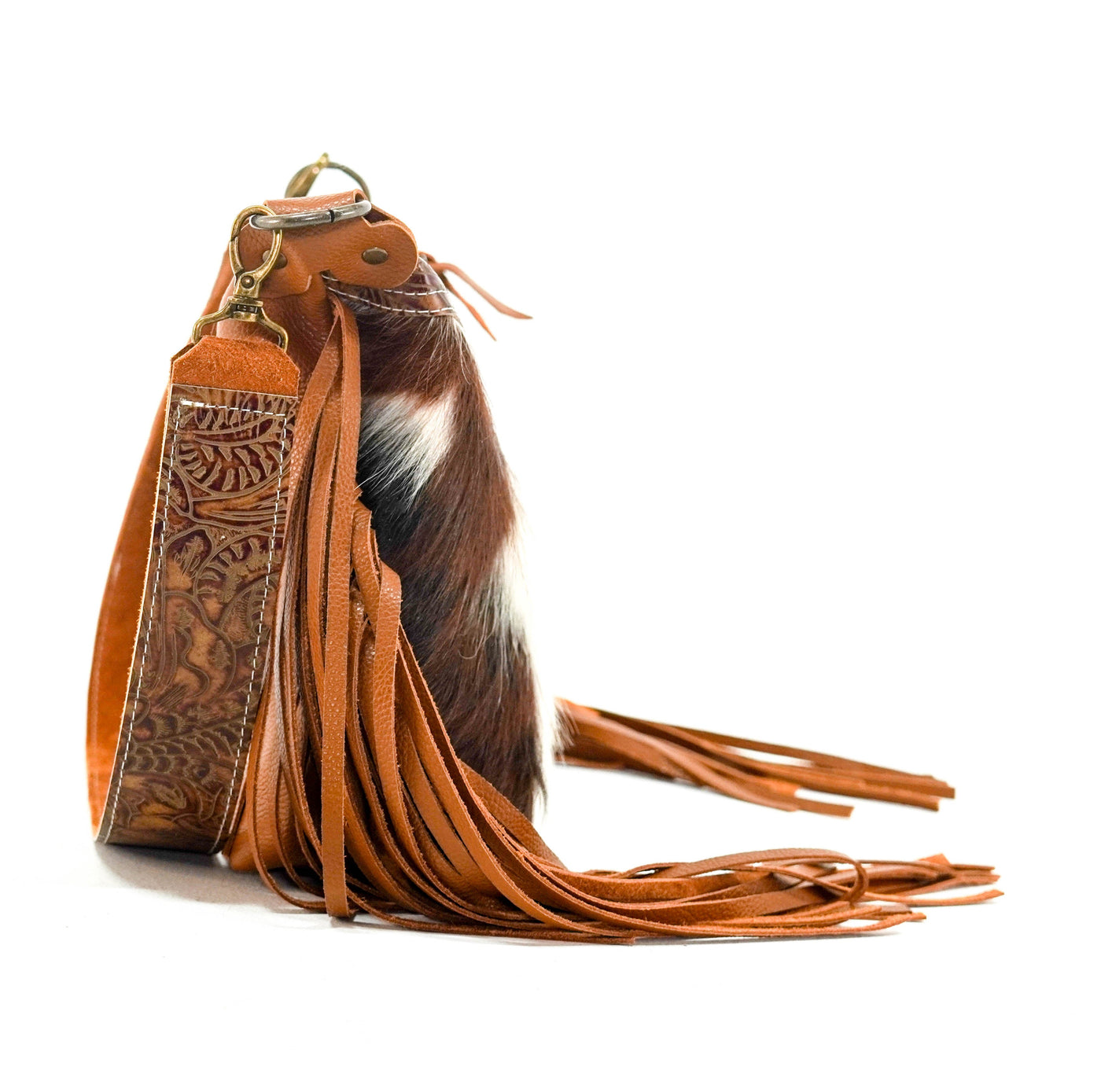 Annie - Tricolor w/ Brandy Tool-Annie-Western-Cowhide-Bags-Handmade-Products-Gifts-Dancing Cactus Designs