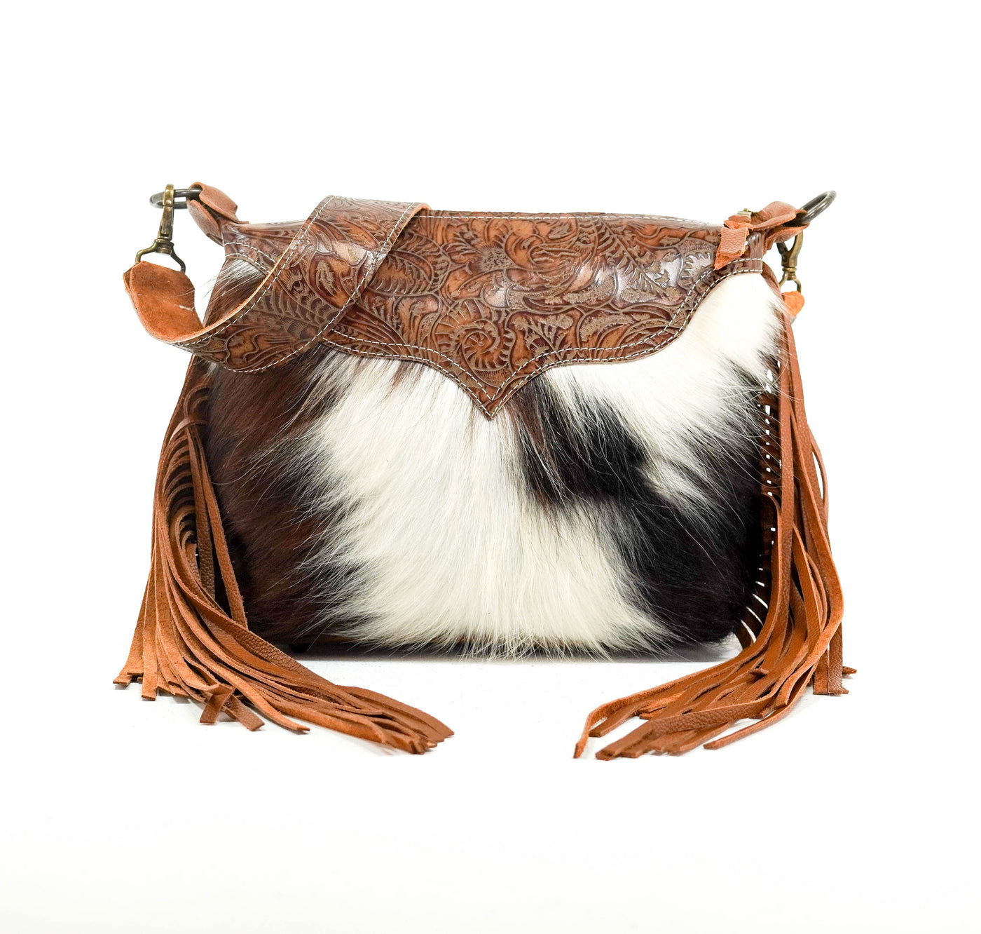Annie - Tricolor w/ Brandy Tool-Annie-Western-Cowhide-Bags-Handmade-Products-Gifts-Dancing Cactus Designs
