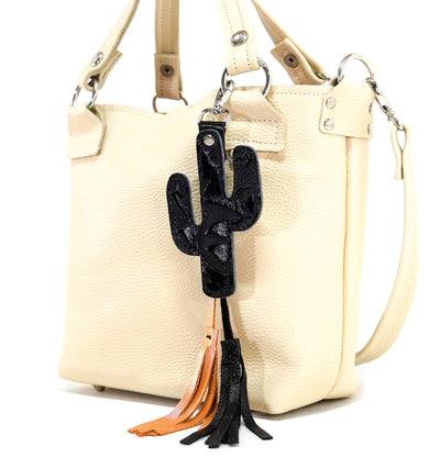 Bag Charm - All Embossed w/ Onyx Laredo-Bag Charm-Western-Cowhide-Bags-Handmade-Products-Gifts-Dancing Cactus Designs