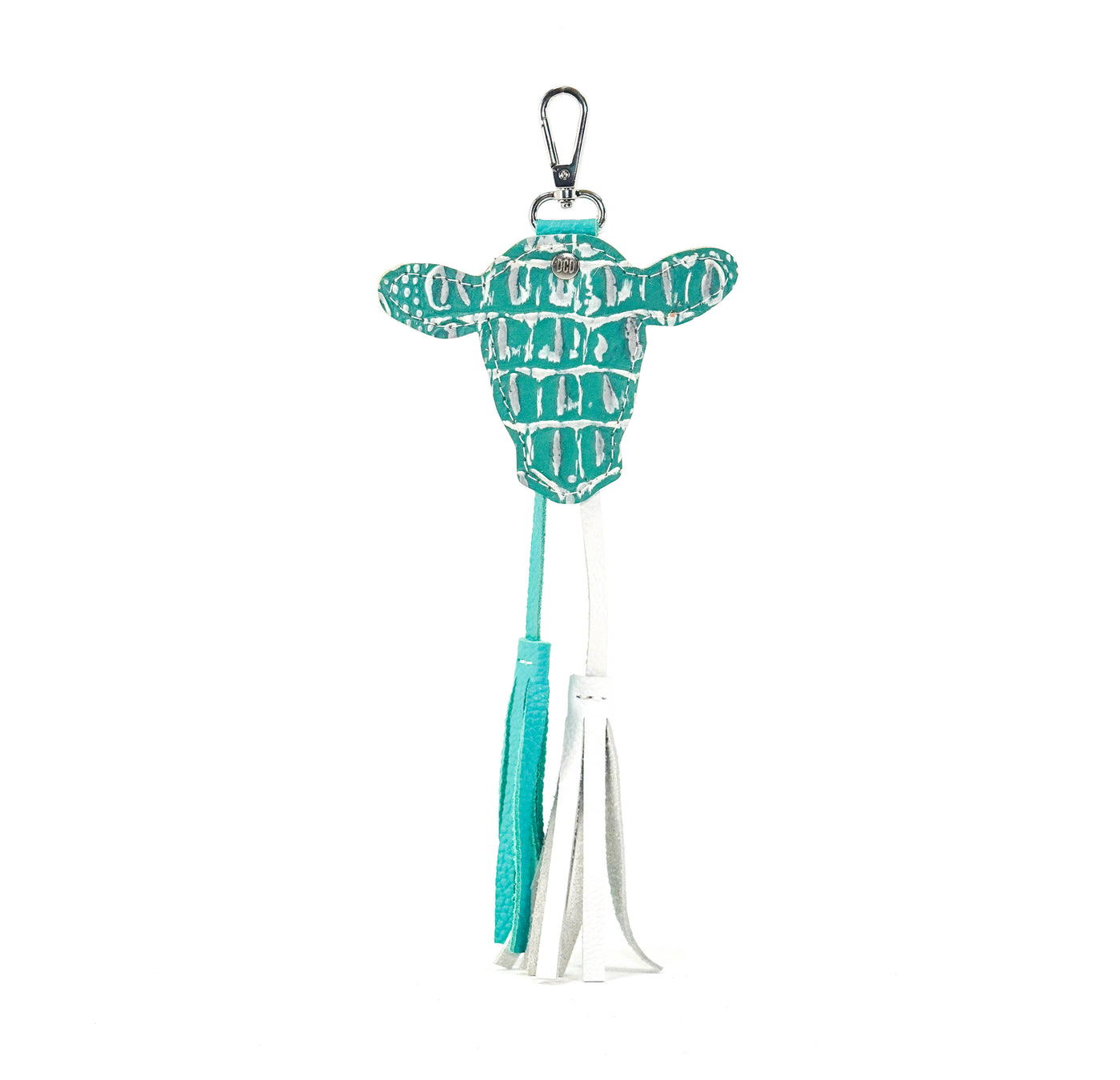 Bag Charm - All Embossed w/ Turquoise Sand Croc-Bag Charm-Western-Cowhide-Bags-Handmade-Products-Gifts-Dancing Cactus Designs