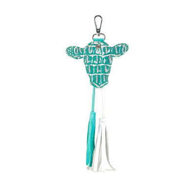 Bag Charm - All Embossed w/ Turquoise Sand Croc-Bag Charm-Western-Cowhide-Bags-Handmade-Products-Gifts-Dancing Cactus Designs