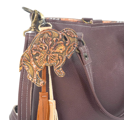 Bag Charm - All Embossed w/ Wyoming Tool-Bag Charm-Western-Cowhide-Bags-Handmade-Products-Gifts-Dancing Cactus Designs