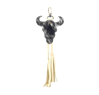 Bag Charm - Black & White w/ No Embossed-Bag Charm-Western-Cowhide-Bags-Handmade-Products-Gifts-Dancing Cactus Designs