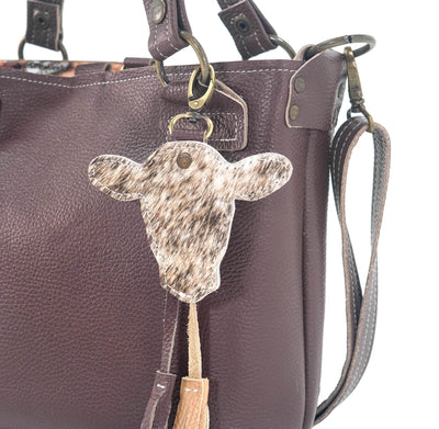 Bag Charm - Brindle w/ No Embossed-Bag Charm-Western-Cowhide-Bags-Handmade-Products-Gifts-Dancing Cactus Designs