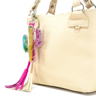 Bag Charm - Rainbow Acid-Bag Charm-Western-Cowhide-Bags-Handmade-Products-Gifts-Dancing Cactus Designs