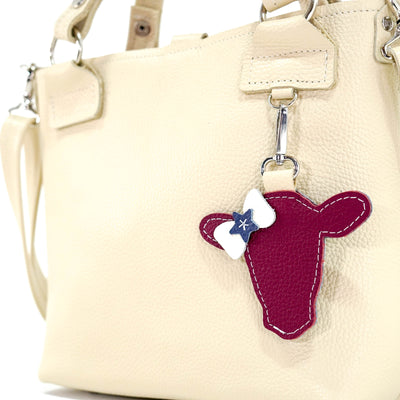 Bag Charm - Red Leather-Bag Charm-Western-Cowhide-Bags-Handmade-Products-Gifts-Dancing Cactus Designs
