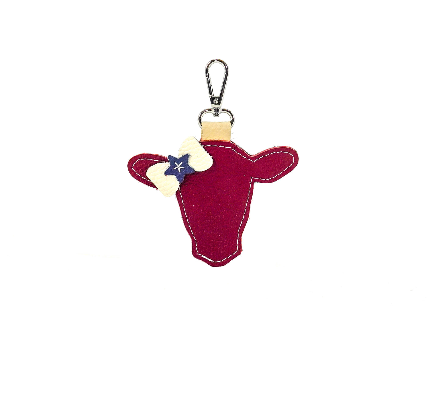 Bag Charm - Red Leather-Bag Charm-Western-Cowhide-Bags-Handmade-Products-Gifts-Dancing Cactus Designs