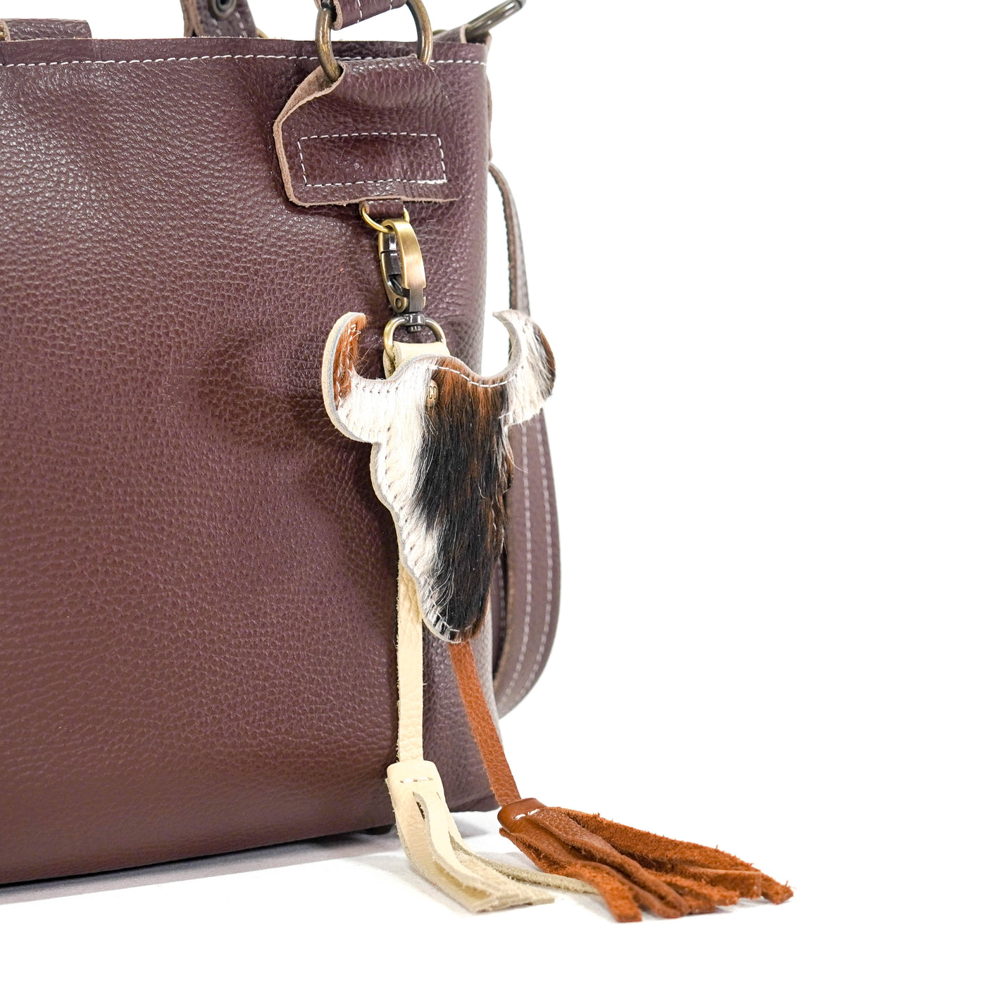 Bag Charm - Tricolor w/ No Embossed-Bag Charm-Western-Cowhide-Bags-Handmade-Products-Gifts-Dancing Cactus Designs