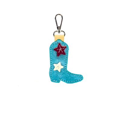 Bag Charm - Turquoise Glitter-Bag Charm-Western-Cowhide-Bags-Handmade-Products-Gifts-Dancing Cactus Designs