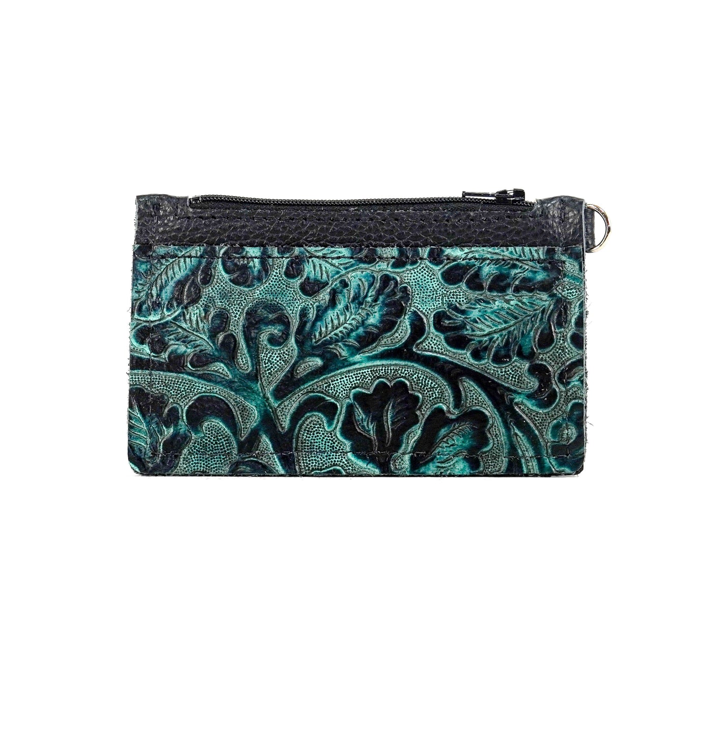Bandit Wallet - All Embossed w/ Indigo Tool-Bandit Wallet-Western-Cowhide-Bags-Handmade-Products-Gifts-Dancing Cactus Designs