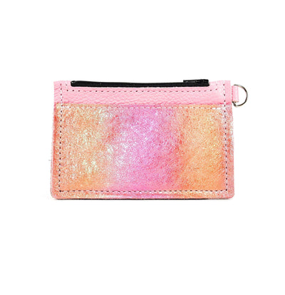 Bandit Wallet - All Leather w/ Powder Pink Shimmer-Bandit Wallet-Western-Cowhide-Bags-Handmade-Products-Gifts-Dancing Cactus Designs