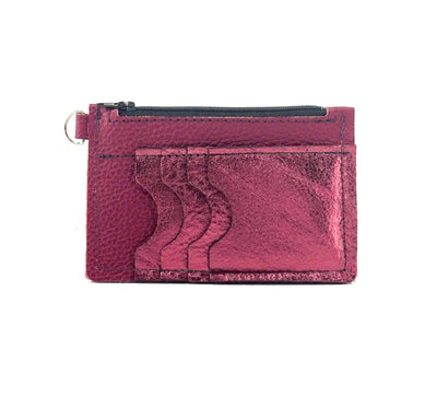 Bandit Wallet - All Leather w/ Wine Shimmer-Bandit Wallet-Western-Cowhide-Bags-Handmade-Products-Gifts-Dancing Cactus Designs