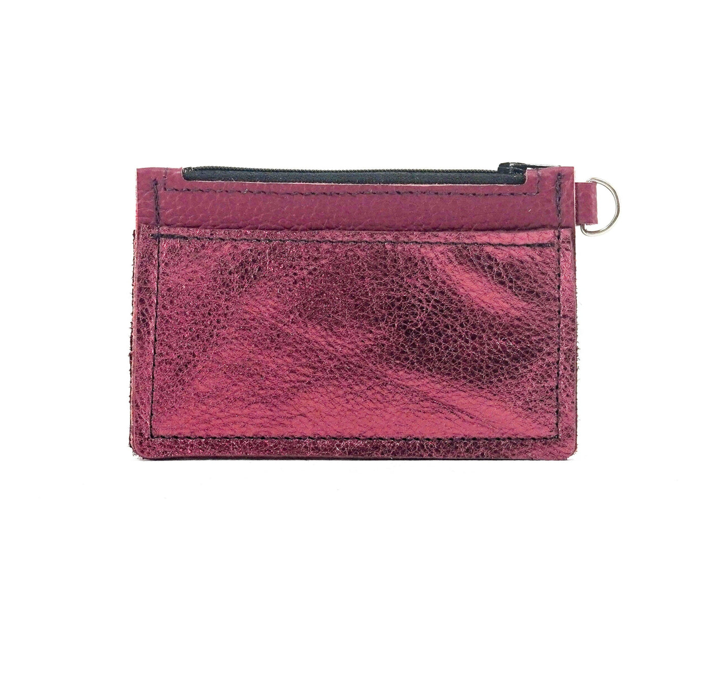 Bandit Wallet - All Leather w/ Wine Shimmer-Bandit Wallet-Western-Cowhide-Bags-Handmade-Products-Gifts-Dancing Cactus Designs