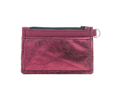 Bandit Wallet - All Leather w/ Wine Shimmer-Bandit Wallet-Western-Cowhide-Bags-Handmade-Products-Gifts-Dancing Cactus Designs