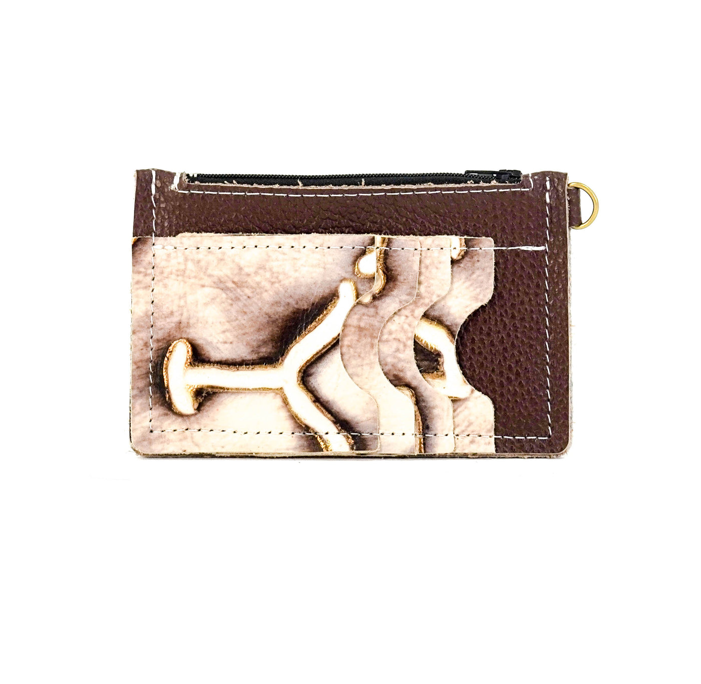 Bandit Wallet - Brindle w/ Ivory & Brown Brands-Bandit Wallet-Western-Cowhide-Bags-Handmade-Products-Gifts-Dancing Cactus Designs