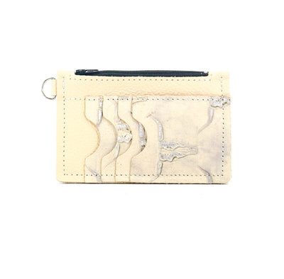 Bandit Wallet - Chocolate & White w/ Ghost Skulls-bandi-Western-Cowhide-Bags-Handmade-Products-Gifts-Dancing Cactus Designs