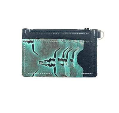 Bandit Wallet - Longhorn w/ Royston Skulls-Bandit Wallet-Western-Cowhide-Bags-Handmade-Products-Gifts-Dancing Cactus Designs