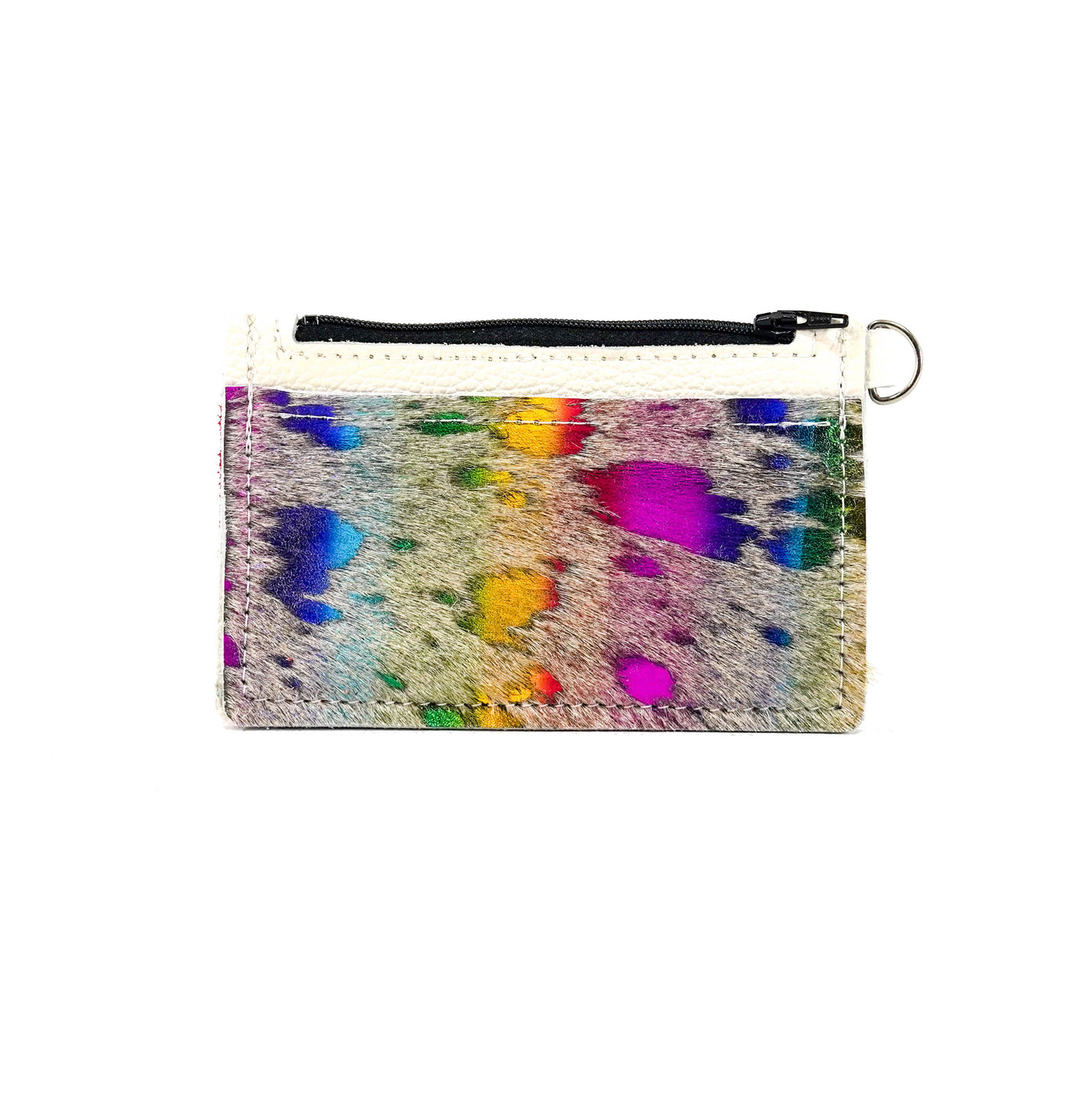 Bandit Wallet - Rainbow Acid w/ Hot Pink Shimmer-Bandit Wallet-Western-Cowhide-Bags-Handmade-Products-Gifts-Dancing Cactus Designs