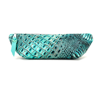 Buckle Bunny - Black & White w/ Aqua Croc-Buckle Bunny-Western-Cowhide-Bags-Handmade-Products-Gifts-Dancing Cactus Designs