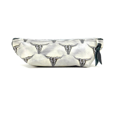Buckle Bunny - Black & White w/ Smoke Show Skulls-Buckle Bunny-Western-Cowhide-Bags-Handmade-Products-Gifts-Dancing Cactus Designs