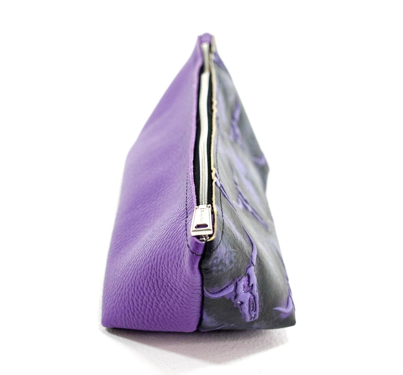 Buckle Bunny - Purple Leather w/ Midnight Rain Skulls-Buckle Bunny-Western-Cowhide-Bags-Handmade-Products-Gifts-Dancing Cactus Designs