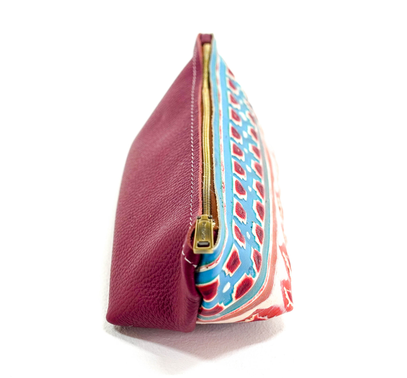 Buckle Bunny - Red Leather w/ Great Plains Navajo-Buckle Bunny-Western-Cowhide-Bags-Handmade-Products-Gifts-Dancing Cactus Designs