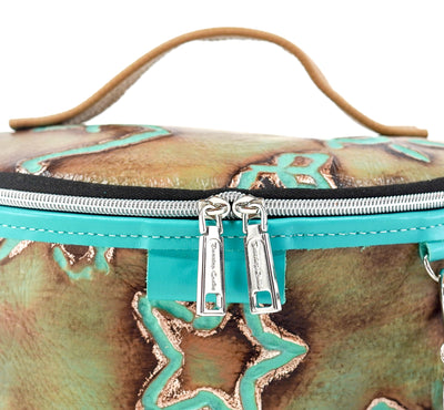 Bum Bag - All Embossed w/ Turquoise Brands-Bum Bag-Western-Cowhide-Bags-Handmade-Products-Gifts-Dancing Cactus Designs