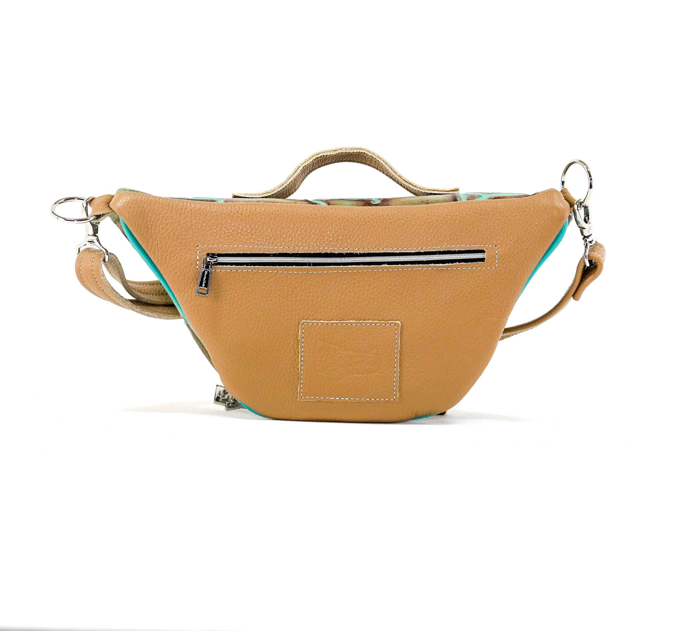 Bum Bag - All Embossed w/ Turquoise Brands-Bum Bag-Western-Cowhide-Bags-Handmade-Products-Gifts-Dancing Cactus Designs