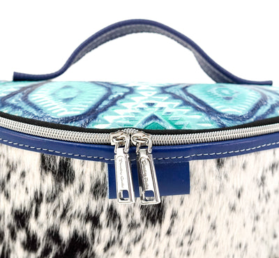 Bum Bag - Black & White w/ Glacier Park Aztec-Bum Bag-Western-Cowhide-Bags-Handmade-Products-Gifts-Dancing Cactus Designs