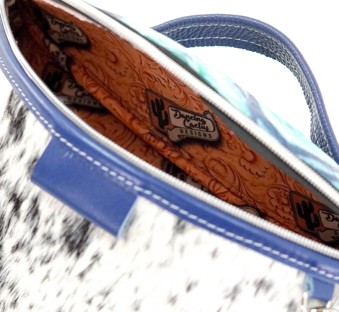 Bum Bag - Black & White w/ Glacier Park Aztec-Bum Bag-Western-Cowhide-Bags-Handmade-Products-Gifts-Dancing Cactus Designs