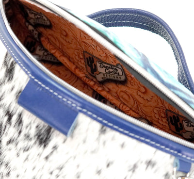 Bum Bag - Black & White w/ Glacier Park Aztec-Bum Bag-Western-Cowhide-Bags-Handmade-Products-Gifts-Dancing Cactus Designs
