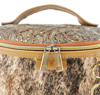 Bum Bag - Brindle w/ Gilded Tool-Bum Bag-Western-Cowhide-Bags-Handmade-Products-Gifts-Dancing Cactus Designs