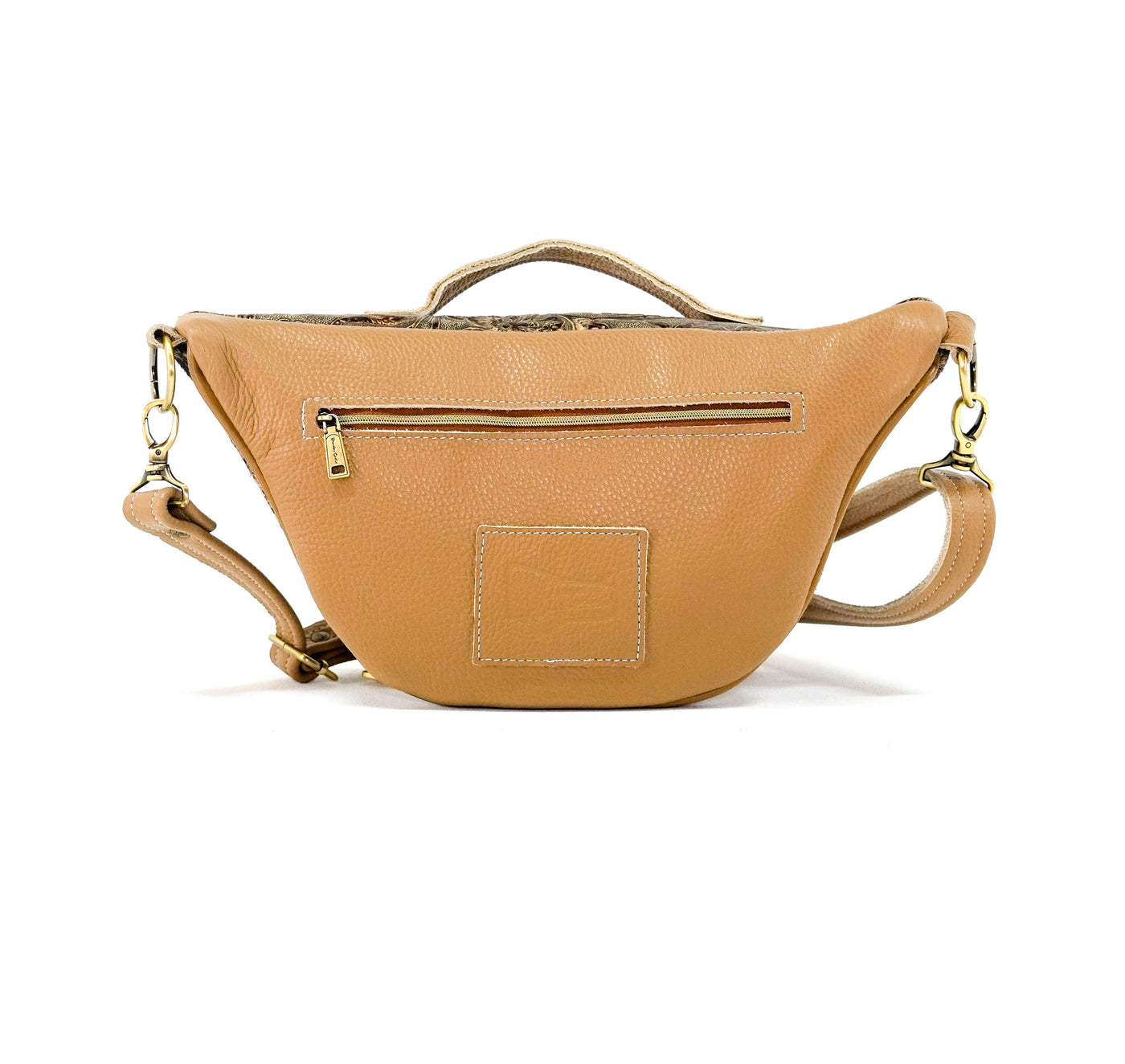 Bum Bag - Brindle w/ Gilded Tool-Bum Bag-Western-Cowhide-Bags-Handmade-Products-Gifts-Dancing Cactus Designs