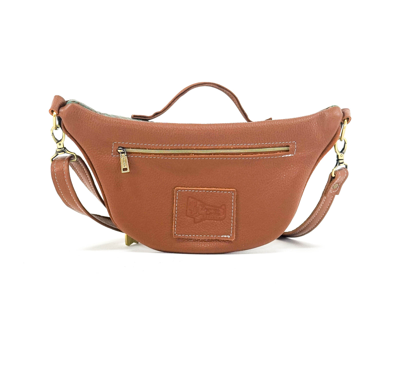 Bum Bag - Brindle w/ Lagoon Croc-Bum Bag-Western-Cowhide-Bags-Handmade-Products-Gifts-Dancing Cactus Designs