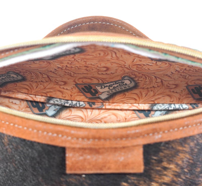 Bum Bag - Brindle w/ Lagoon Croc-Bum Bag-Western-Cowhide-Bags-Handmade-Products-Gifts-Dancing Cactus Designs