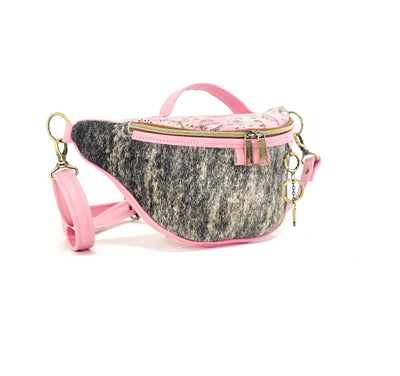 Bum Bag - Brindle w/ Pink Driftwood-Bum Bag-Western-Cowhide-Bags-Handmade-Products-Gifts-Dancing Cactus Designs