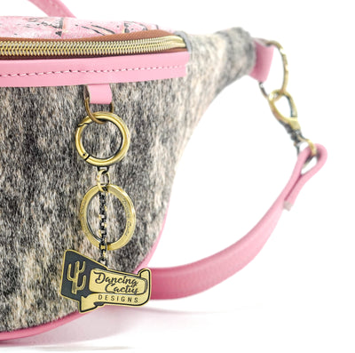 Bum Bag - Brindle w/ Pink Driftwood-Bum Bag-Western-Cowhide-Bags-Handmade-Products-Gifts-Dancing Cactus Designs