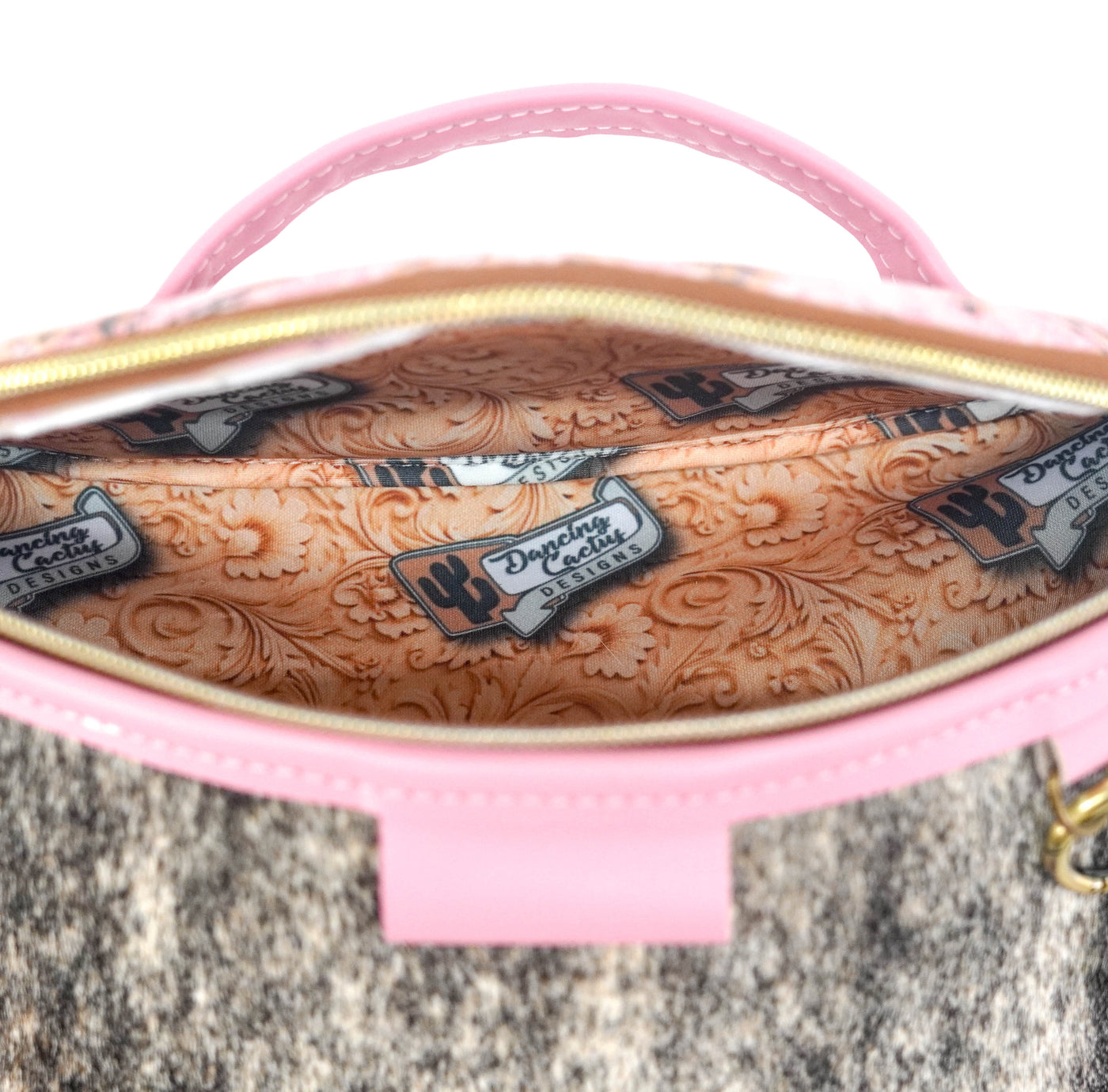 Bum Bag - Brindle w/ Pink Driftwood-Bum Bag-Western-Cowhide-Bags-Handmade-Products-Gifts-Dancing Cactus Designs