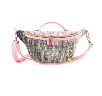 Bum Bag - Brindle w/ Pink Driftwood-Bum Bag-Western-Cowhide-Bags-Handmade-Products-Gifts-Dancing Cactus Designs