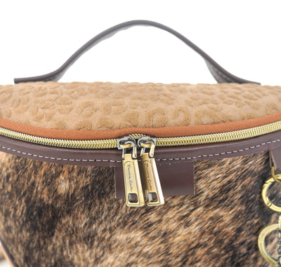 Bum Bag - Brindle w/ Vanilla Leopard-Bum Bag-Western-Cowhide-Bags-Handmade-Products-Gifts-Dancing Cactus Designs