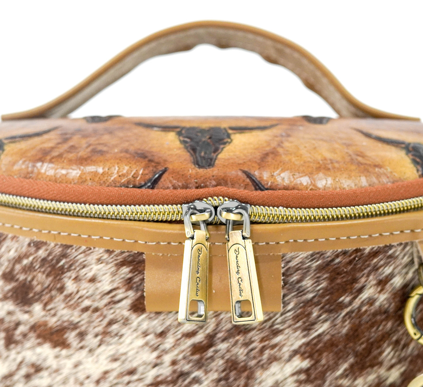 Bum Bag - Longhorn w/ Sepia Skulls-Bum Bag-Western-Cowhide-Bags-Handmade-Products-Gifts-Dancing Cactus Designs