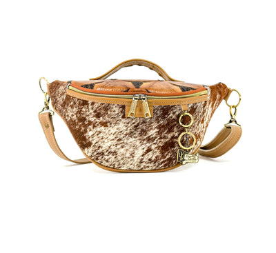 Bum Bag - Longhorn w/ Sepia Skulls-Bum Bag-Western-Cowhide-Bags-Handmade-Products-Gifts-Dancing Cactus Designs