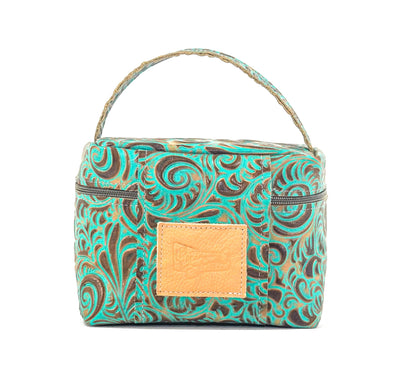 Caboose - All Embossed w/ Turquoise Caracole-Caboose-Western-Cowhide-Bags-Handmade-Products-Gifts-Dancing Cactus Designs