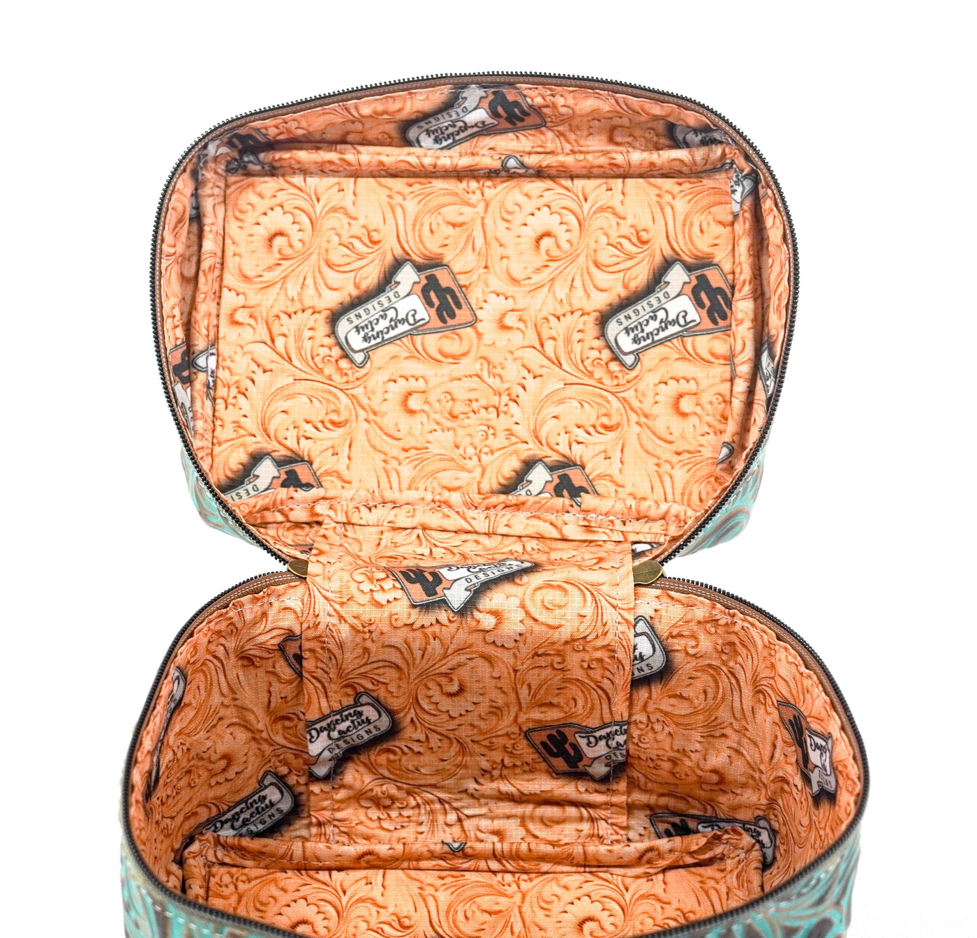 Caboose - All Embossed w/ Turquoise Caracole-Caboose-Western-Cowhide-Bags-Handmade-Products-Gifts-Dancing Cactus Designs