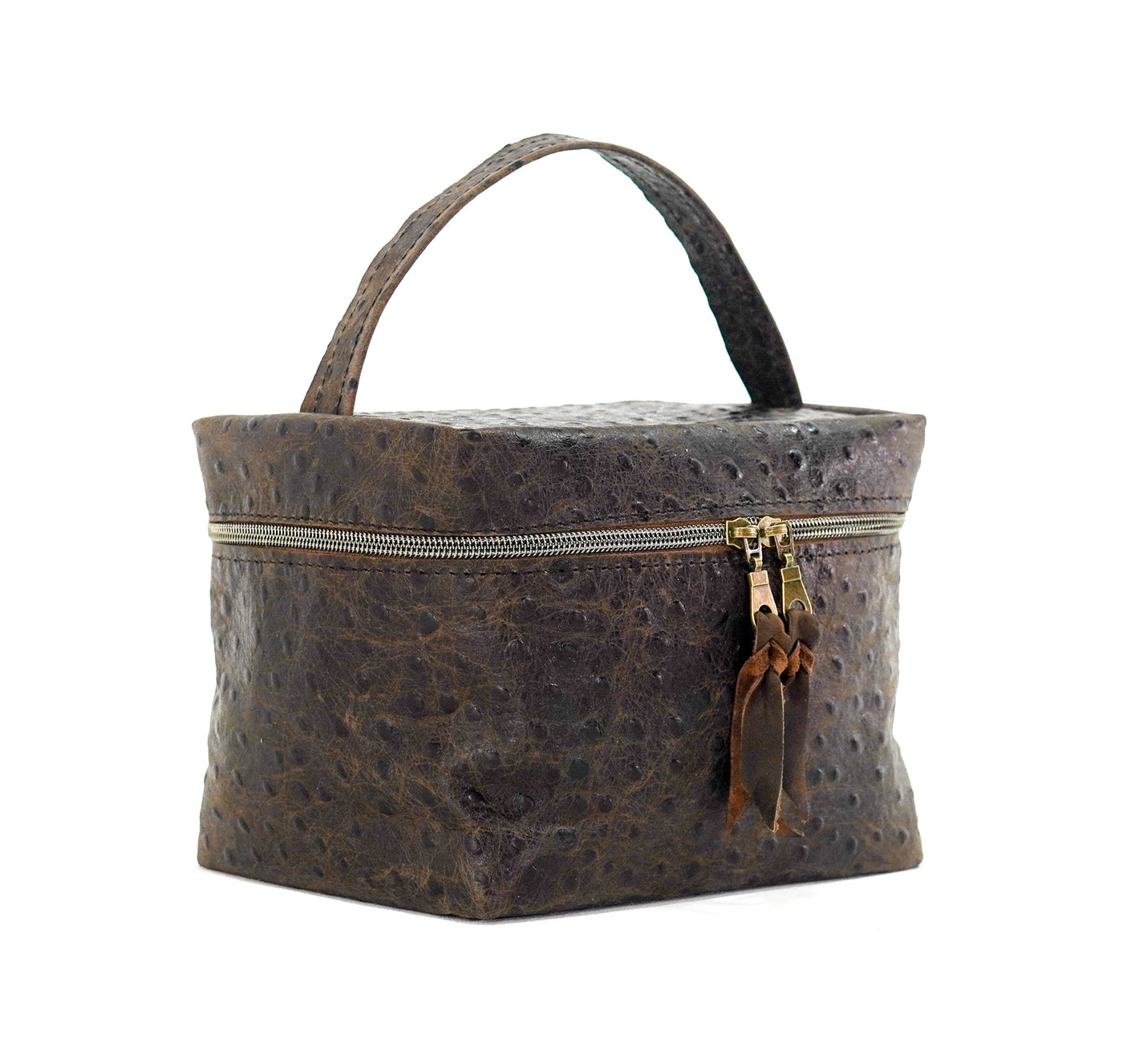 Caboose - All Embossed w/ Walnut Ostrich-Caboose-Western-Cowhide-Bags-Handmade-Products-Gifts-Dancing Cactus Designs