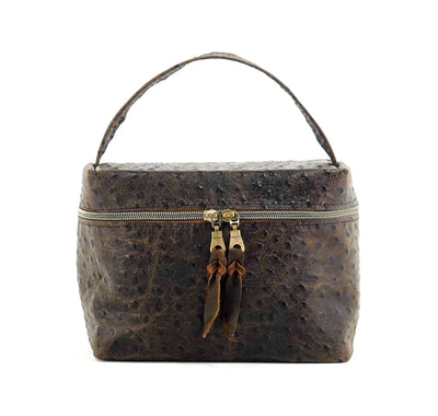 Caboose - All Embossed w/ Walnut Ostrich-Caboose-Western-Cowhide-Bags-Handmade-Products-Gifts-Dancing Cactus Designs