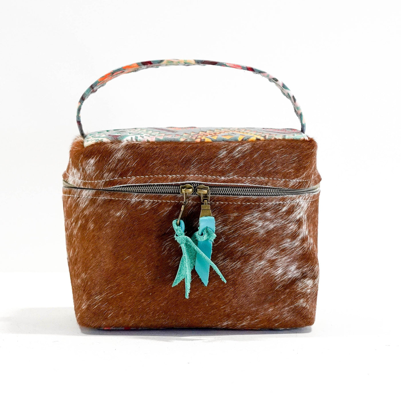 Caboose - Longhorn w/ Rainbow Aztec-Caboose-Western-Cowhide-Bags-Handmade-Products-Gifts-Dancing Cactus Designs